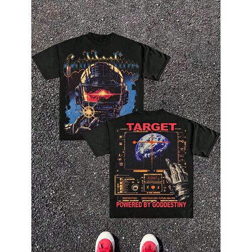 Cyberpunk Style  Men Women Round Neck Short-Sleeved Cotton C