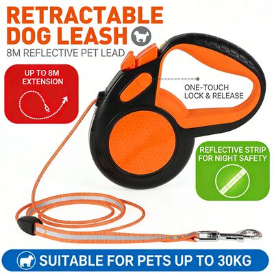 8M Retractable Dog Lead Heavy Duty Pet Walking Leash with St