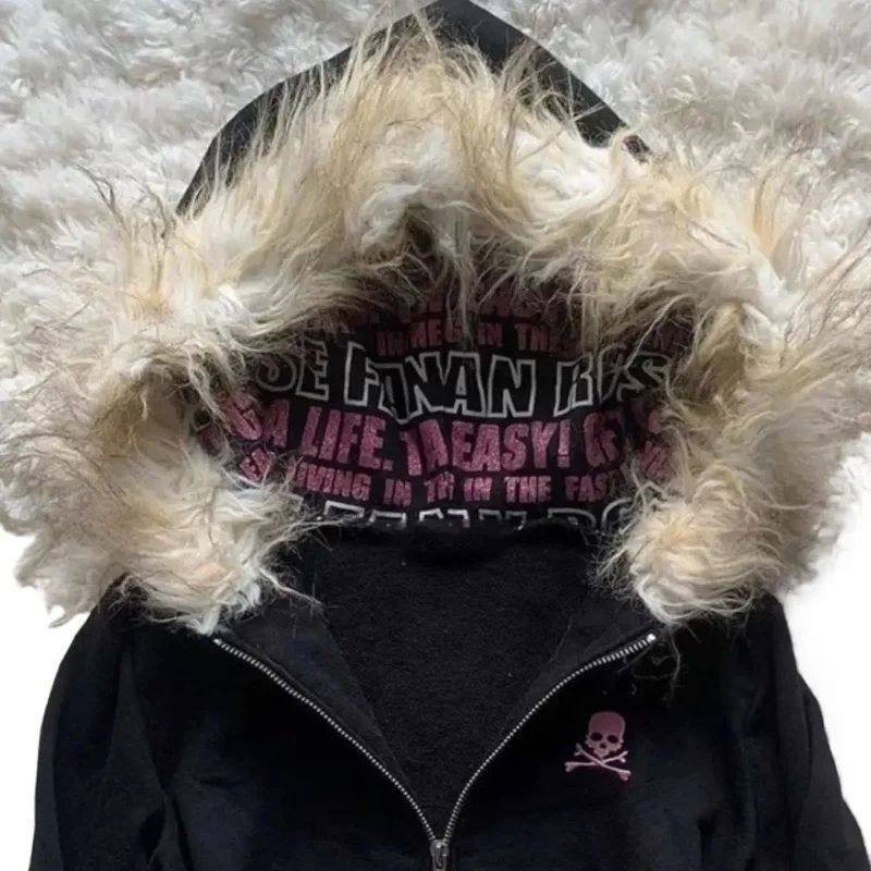 High street retro women hooded winter new item Harajuku mult