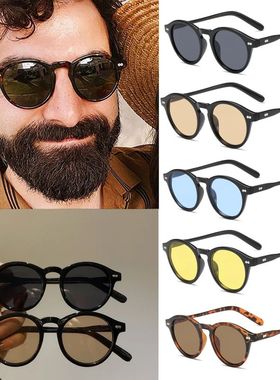 Retro Round Sunglasses Women Men Brand Designer Vintage Sun
