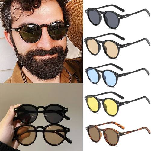 Retro Round Sunglasses Women Men Brand Designer Vintage Sun
