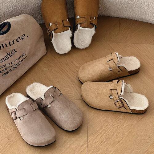 Women Suede Clogs Men Mules Cork Footbed Sandals With Arch S