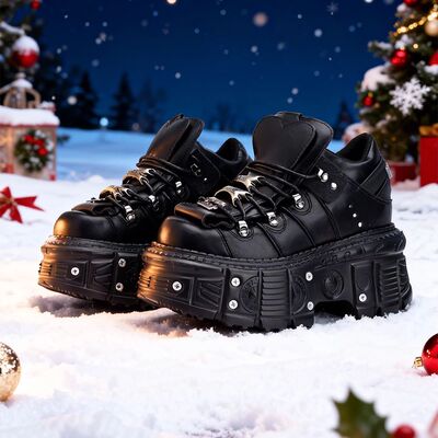 2025 New Punk Style Women Shoes Lace-up Heel Height 6CM Plat