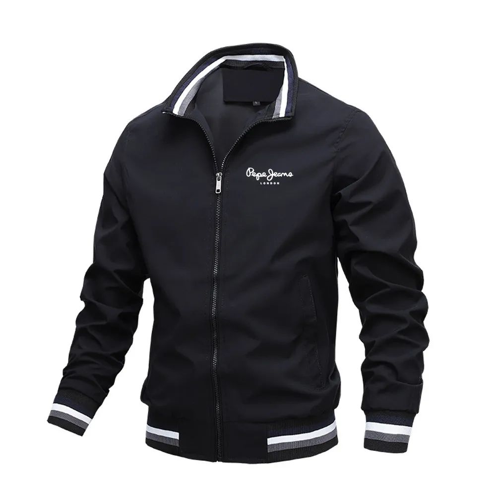 Autumn and Winter Men's Stand Collar Casual Zipper Jacket Ou