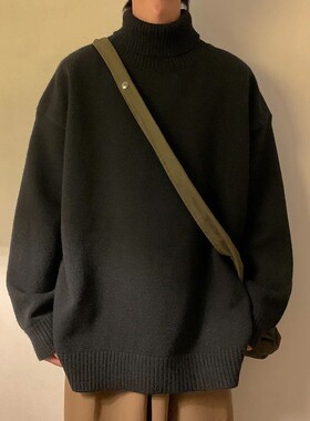 Turtleneck Men's Sweater Autumn 2025 New Knitted High Neck P