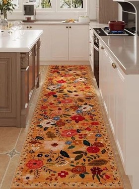 Orange Hallways Kitchen Runner Rug Long Rugs Floral Carpet R