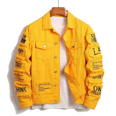 Men's y2k Denim Jacket Jeans Clothing Patches Windbreaker Co