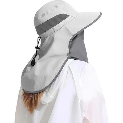 Outdoor Sun Hat Detachable Neck Face Flap UPF 50+UV Protecti