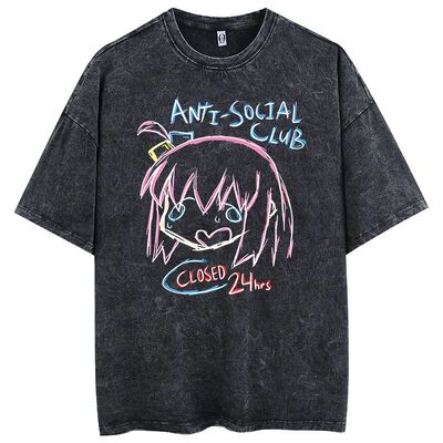 Men Oversized Printed Tshirts Bocchi Club Music Band Anime B