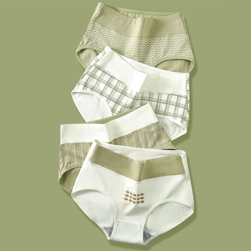 4Pcs Cotton Women Panties High Waist Body Shaper Underwear P