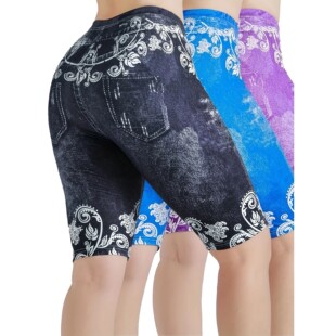 For Women Butterfly Lmitation Fruit Leggings Waist Flo Denim