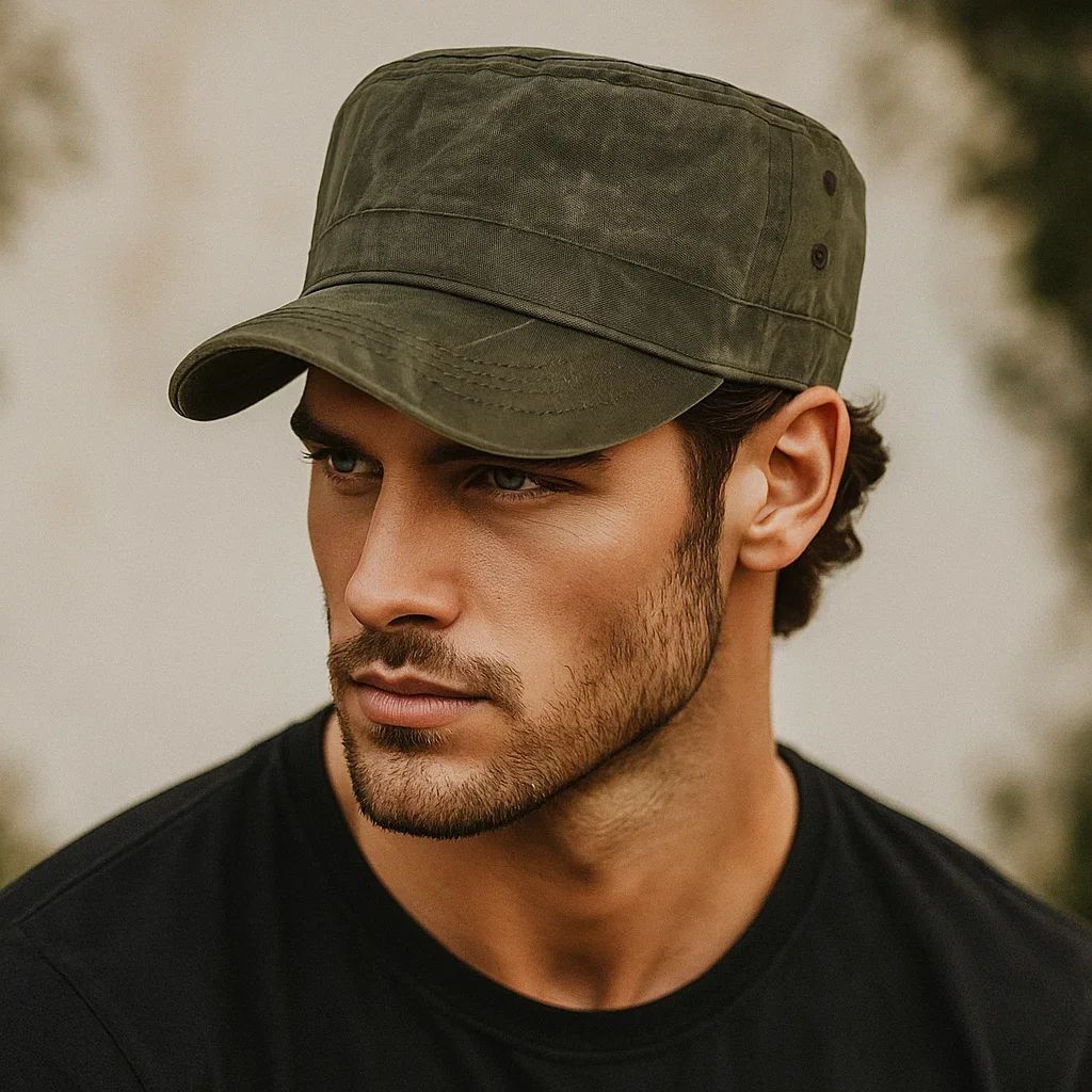 Waxed Canvas Cotton Military Caps Men Waterproof Cadet Army