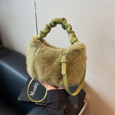 Winter Fluffy Plush Crossbody Bag for Women New Fuzzy Fur Bu