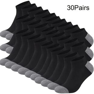 10/20/30pairs Men's Color Block Boat Socks, Fashion Breathab