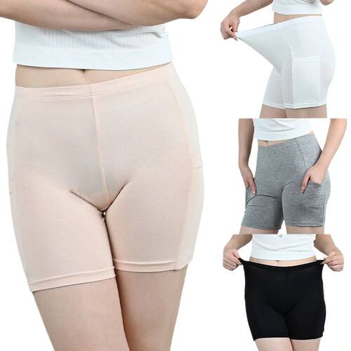 Women's cotton high-waisted safety pants both sides of the p