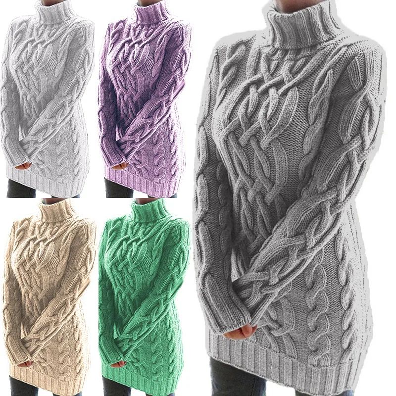 Sweaters For Women Pullover 2024 Warm Turtleneck Thickened T