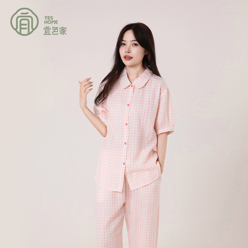 纯棉双层纱睡衣女2025春夏新款