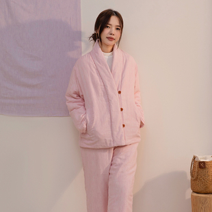 加厚保暖长袖 睡衣秋冬季 家居服 女款 宜色家25年共笙恒氧棉服套装