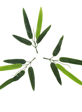 仿真植物假叶子装饰仿真竹叶仿真过胶绿色竹叶仿真树枝厂家