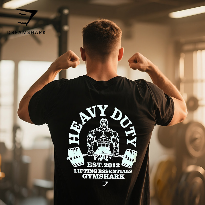 国现限定GYM鲨鱼基础款速干美式弹力健身运动男女透气休闲短袖T恤,运动服/休闲服装,运动T恤,淘宝优惠券,粉丝福利购,淘宝优惠卷