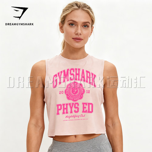 新款GYM现货女子短款背心运动瑜伽莱卡健身训练弹力吸湿排汗上衣
