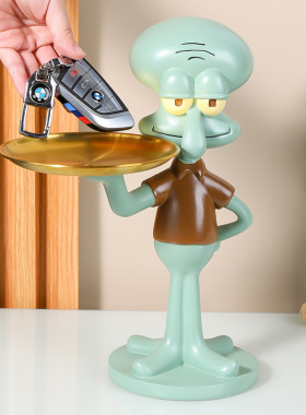 门口放钥匙神器挂章鱼哥手机支架海绵宝宝莲花宝座平板架子桌面