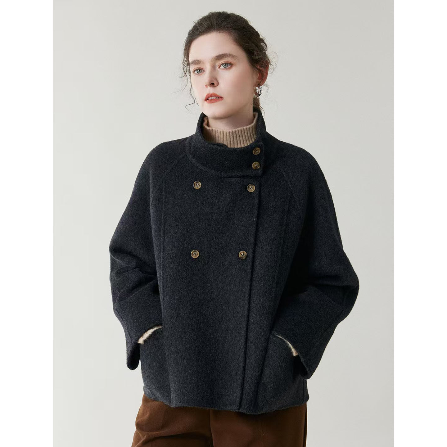 双面呢羊毛衣服女款春季2026春天上衣女新款时尚春天外套女韩系