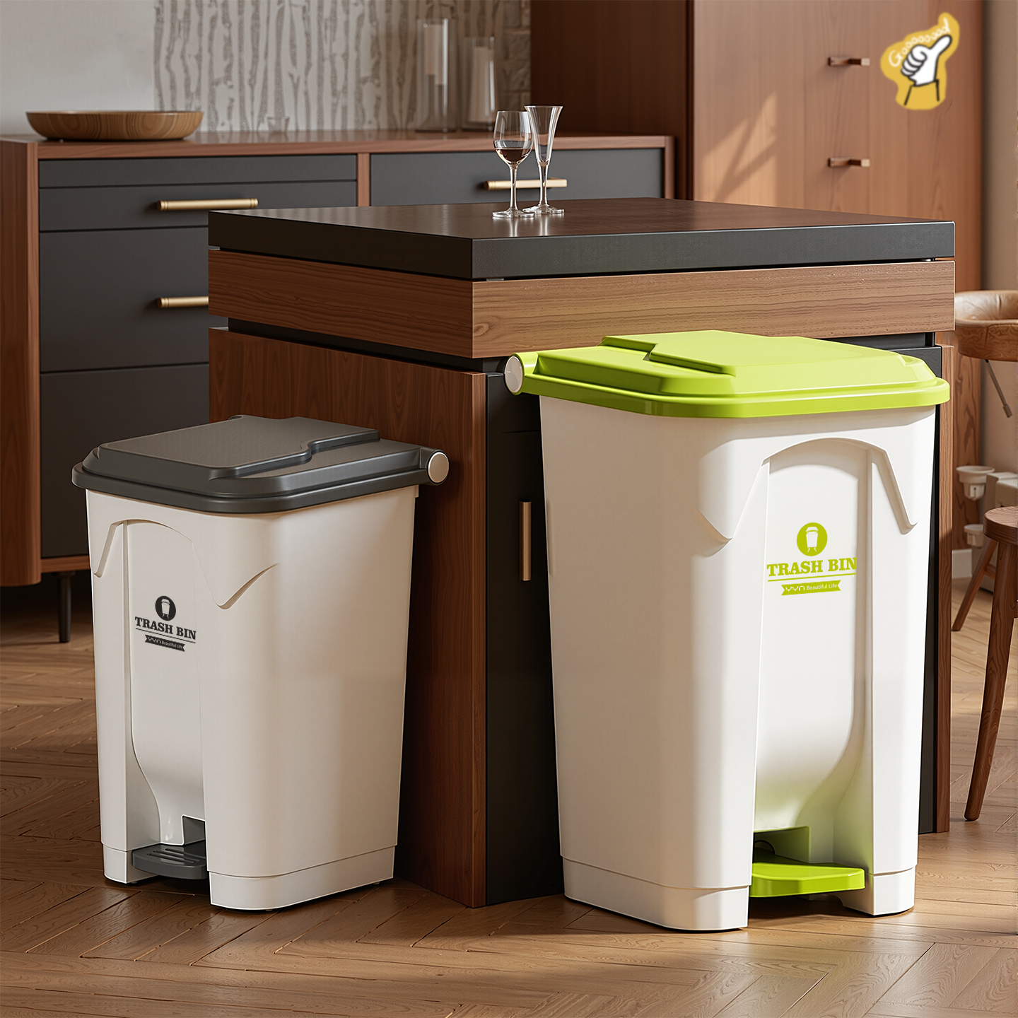 脚踏式带盖大号轻奢高颜值垃圾桶