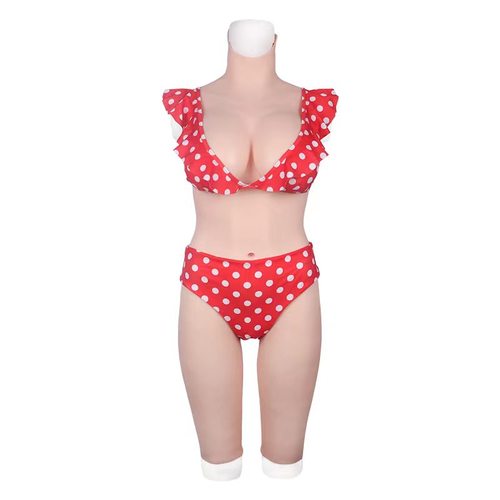 伪娘变装五分连体衣硅胶男用义乳主播COS变女人大胸假乳男扮女装