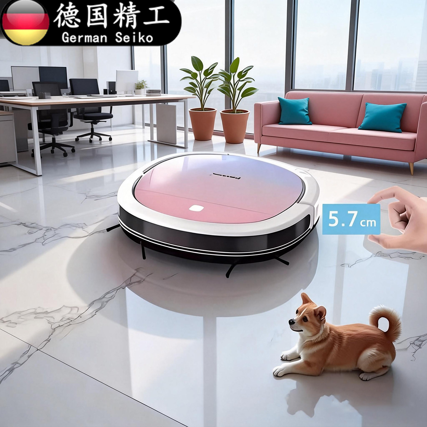 德式大吸力自动充电扫地机器人超薄智能自动家用吸尘器拖一体结合