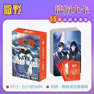 撒野小说周边小卡55张不重复盒装三寸拍立得卡牌明信片二次元卡片