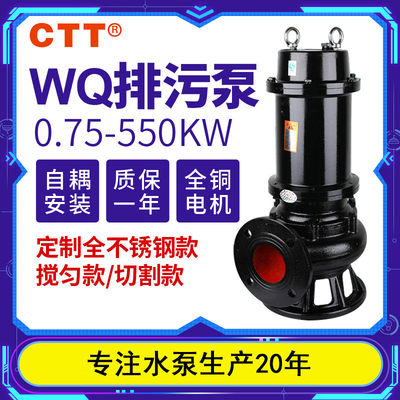 移动潜式水排污泵 80WQ40-15-4kw电压船用污水污物潜水电泵