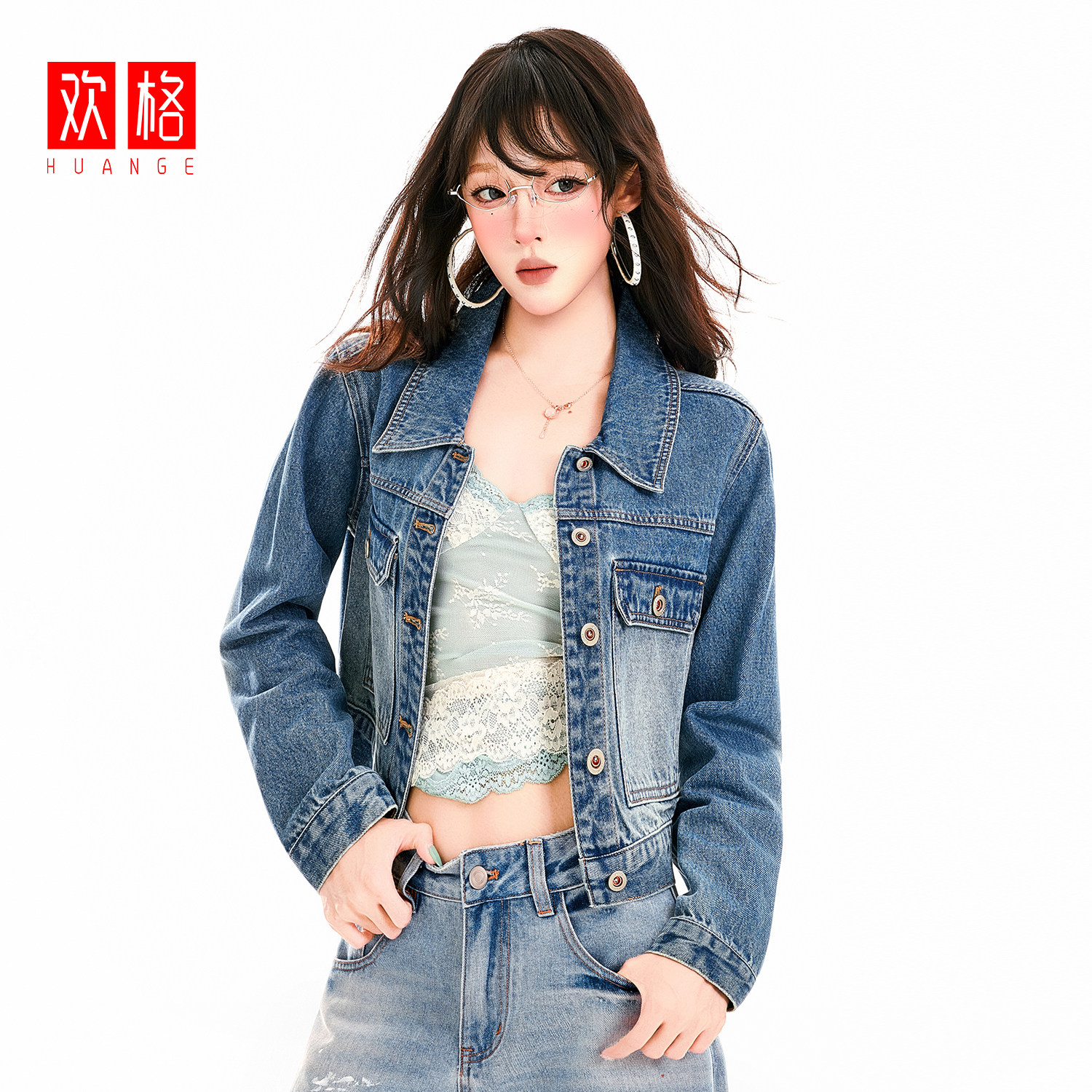 美式辣妹牛仔短外套女秋季2026新款做旧水洗百搭显瘦夹克外套女款
