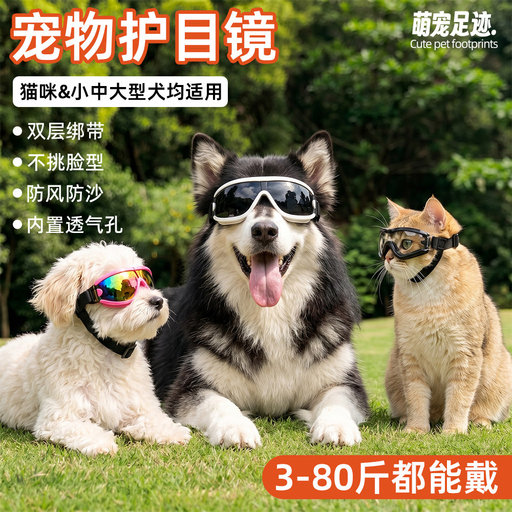 猫狗通用防风防紫外线护目镜图片