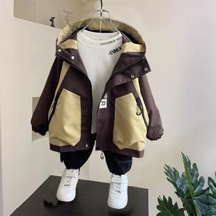 中大童兒童春款 外套男孩炸街洋氣沖鋒衣服 2025新款 男童外套春秋款