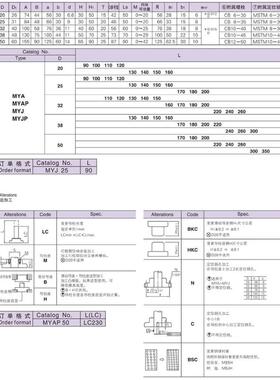 米思米独立导柱组件 模具架导柱带座滚珠导柱MYAP 20 25 32 38 50