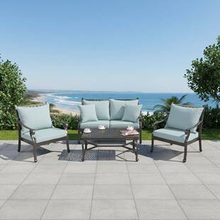 户外铸铝U型沙发座椅组合四件套庭院花园酒店休息商业洽谈椅