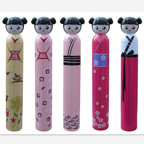 晴雨伞创意瓶子伞卡通三折中国娃娃女孩雨伞小礼物礼物潮流pucca