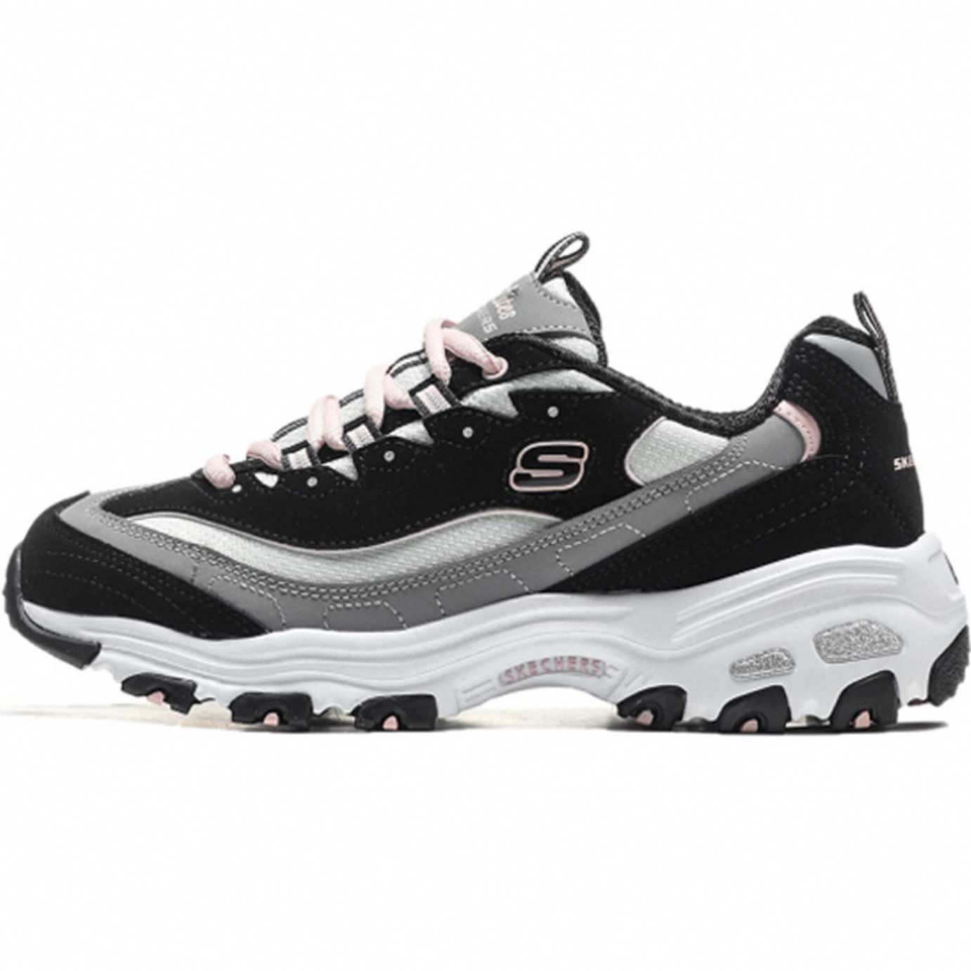 Skechers/斯凯奇D'LITES 1.0 1Y2K低帮老爹鞋女款黑灰13143-BKGY