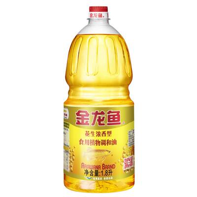 金龙鱼花生浓香型食用调和油1.8L/瓶食用油家用厨房炒菜煎炸油