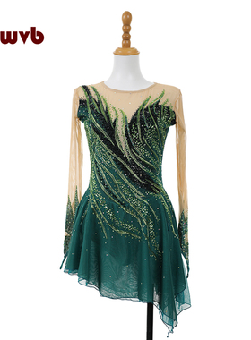 花滑专业演出服溜冰服花样滑冰专用表演服考斯滕儿童成女款裙A712