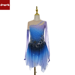 花滑专业演出服溜冰服花样滑冰专用表演服考斯滕儿童成女款 裙A706