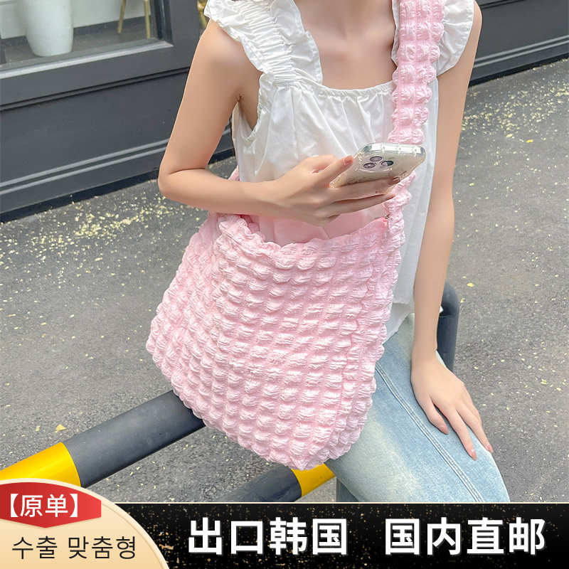 出口韩国潮牌泡泡云朵包女大容量时尚帆布包