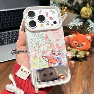 适用IPhone17 X9情侣vivox300支架软壳 16promax城堡朱迪尼克情侣手机壳小米17小众红米K90promax可爱findX8