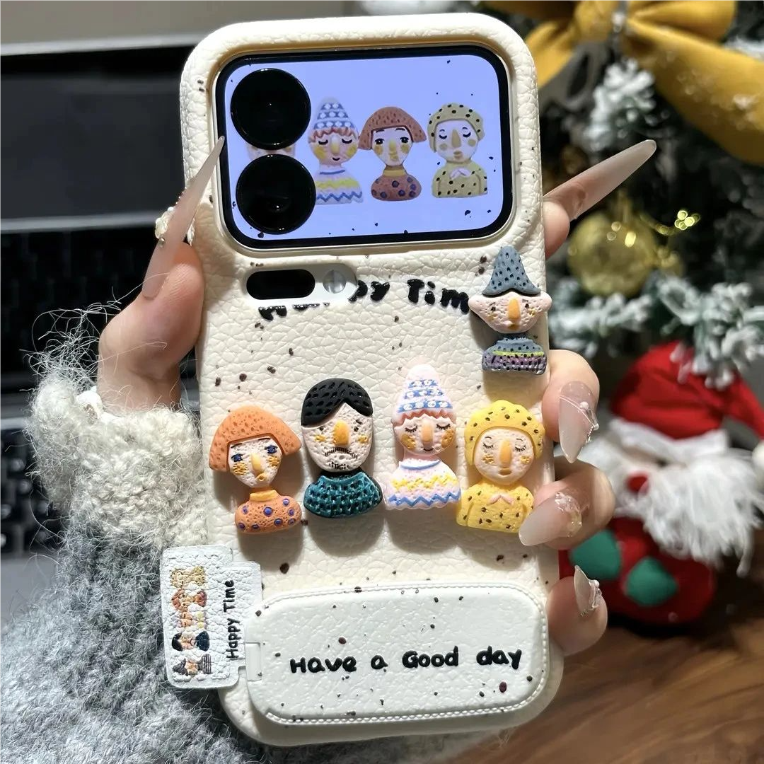 适用小米17pro立体卡通人偶支架手机壳苹果17promax新款华为mate80/pura80个性红米K90可爱X300/S50防摔软壳