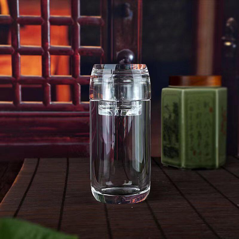 水晶茶楼月牙原矿手工打磨茶杯