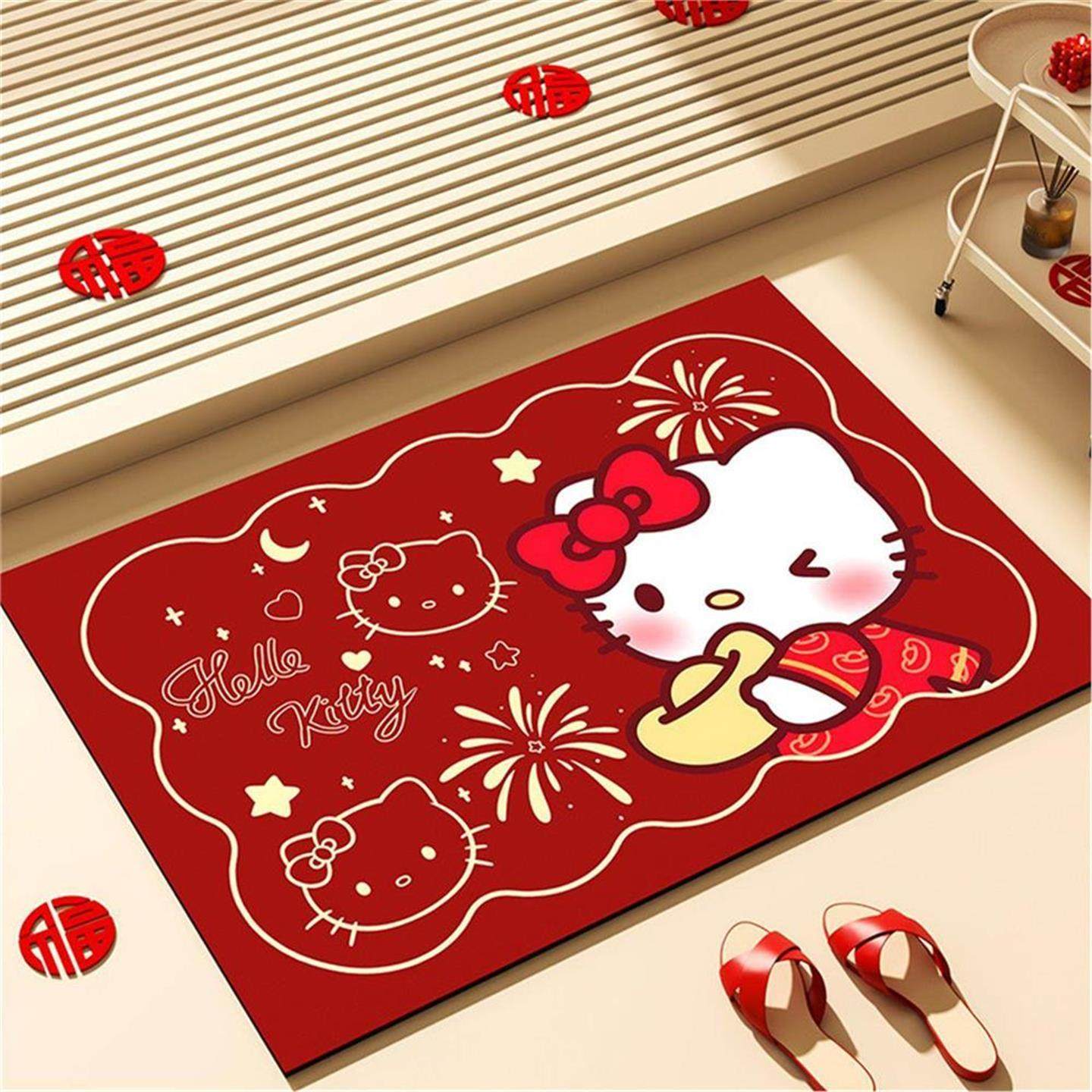 凯蒂猫红色喜庆浴室地垫家用卫浴防滑垫卫生间门口耐脏硅藻泥地垫,居家布艺,地毯,淘宝优惠券,粉丝福利购,淘宝优惠卷