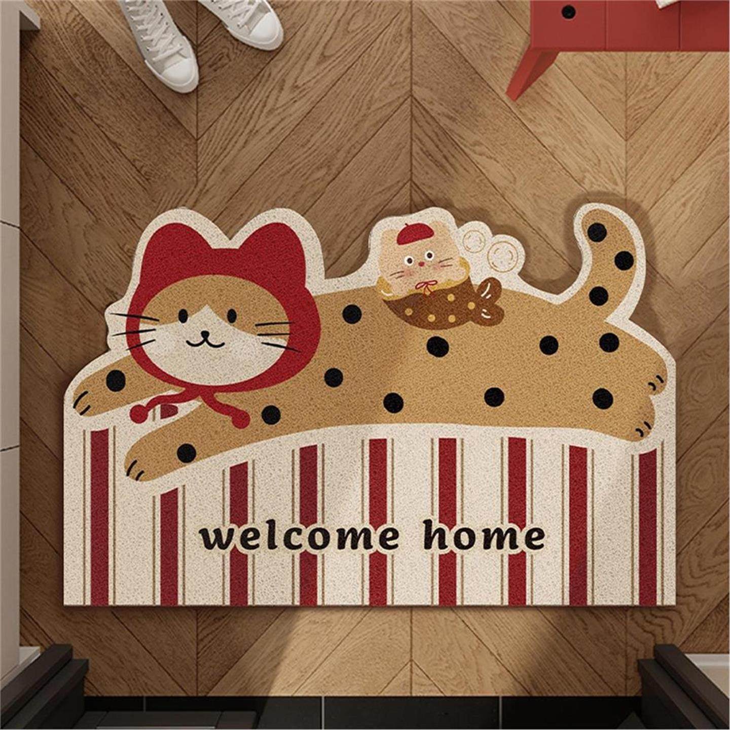 卡通入户地垫易打理防滑垫玄关家用刮泥蹭土丝圈可裁剪萌趣防滑垫,居家布艺,家用脚垫,淘宝优惠券,粉丝福利购,淘宝优惠卷