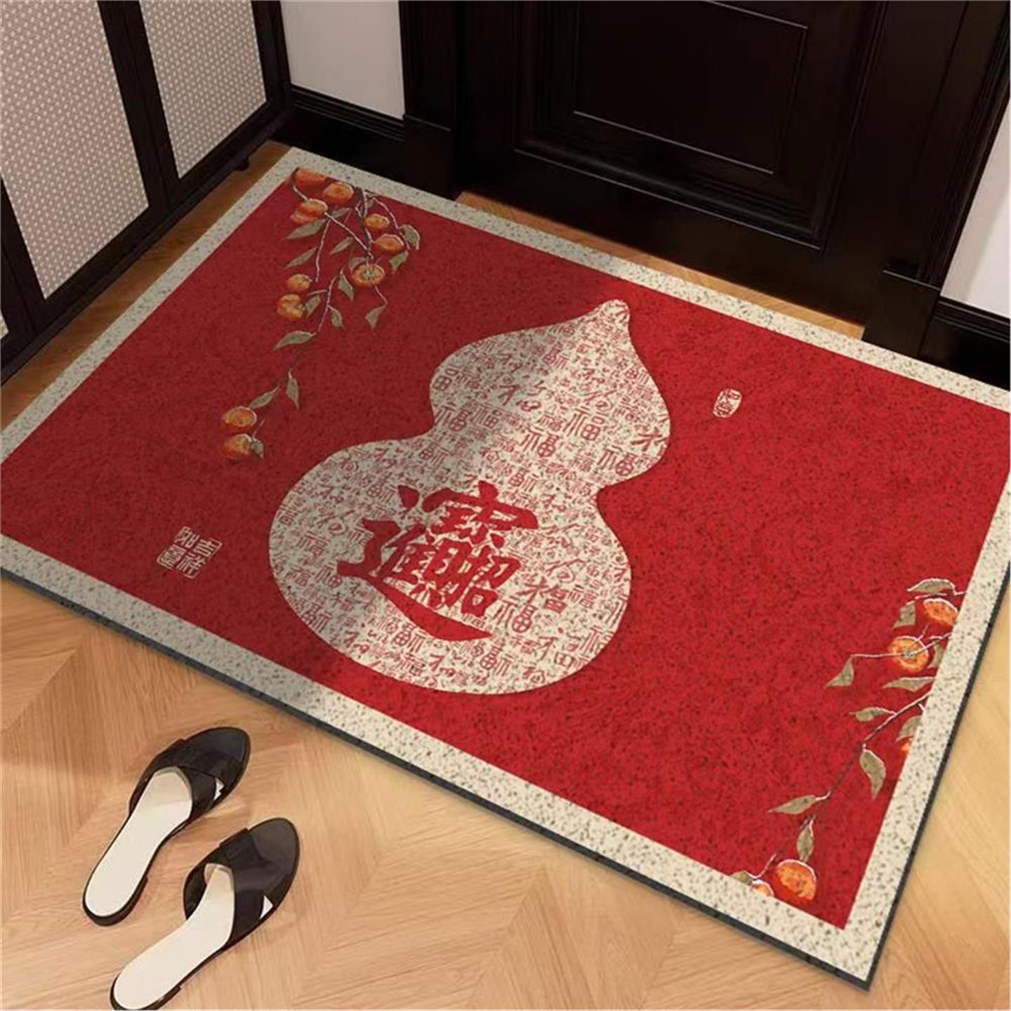喜庆红色地垫入户门耐脏磨脚垫