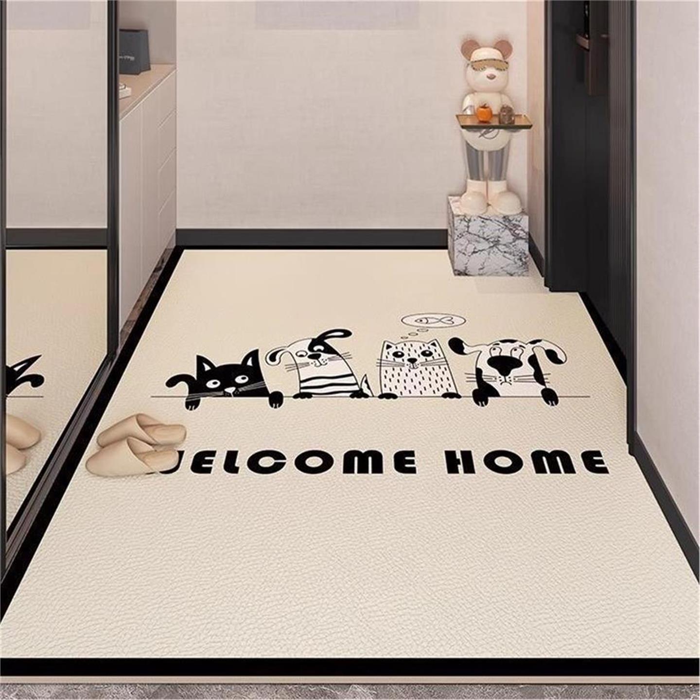 免洗可擦裁剪皮革地垫卡通脚垫